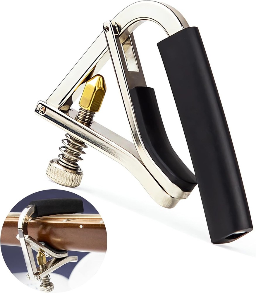 Guitar Capo Wrotgt for Acoustic 6 String Quick Silver + Black