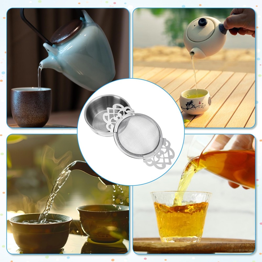 6 Pack Tea Filter Strainers Stainless Steel Loose Tea Infusers 2.5 Inch Tea S...