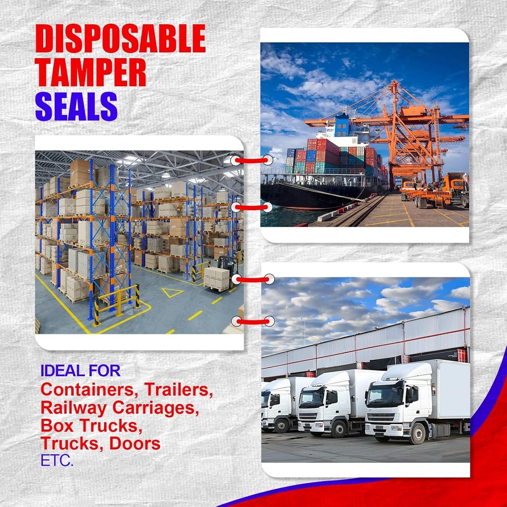 Trailer Seals Plastic Security Numbered 100 Red