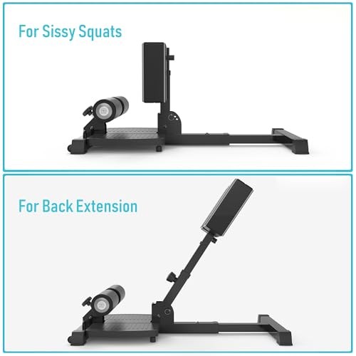 Sissy Squat Machine, Deluxe Multi-Function Deep Sissy Squat Bench Black-8300