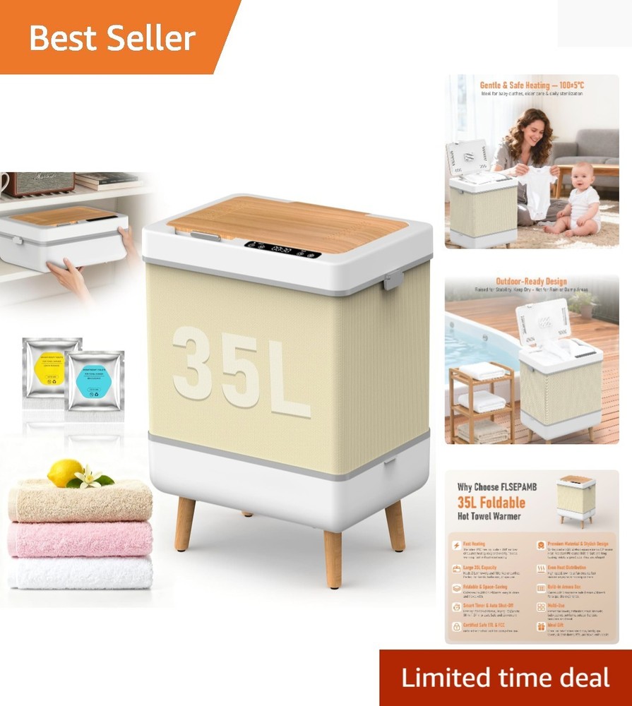 Compact 35L Towel Storage Heater with Digital Display & Timer – Gift-Ready