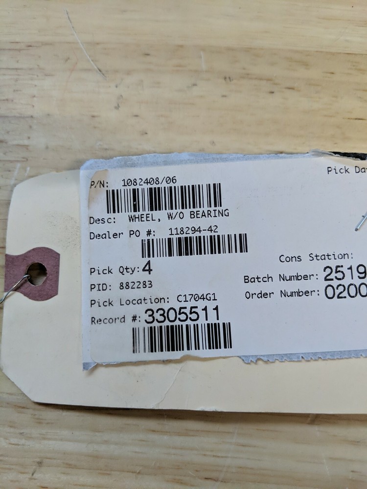 Raymond Poly Wheel 1082408/06 with bearings