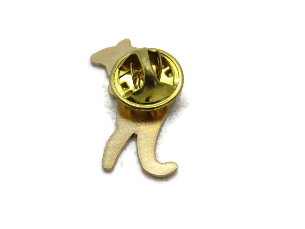 Geometric Patterned Kangaroo Pin Gold Tone