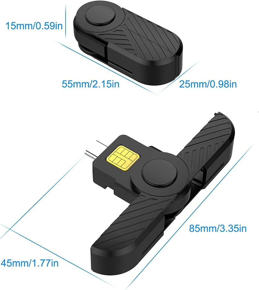 CAC Reader, DOD Military USB C Common Access CAC Card Reader Windows, Mac OS Lin