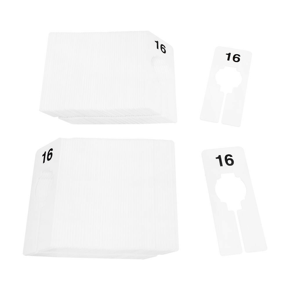Hangers Retail Clothing 2" x 5" Rectangular Plastic Size 16 Dividers 10Pcs White