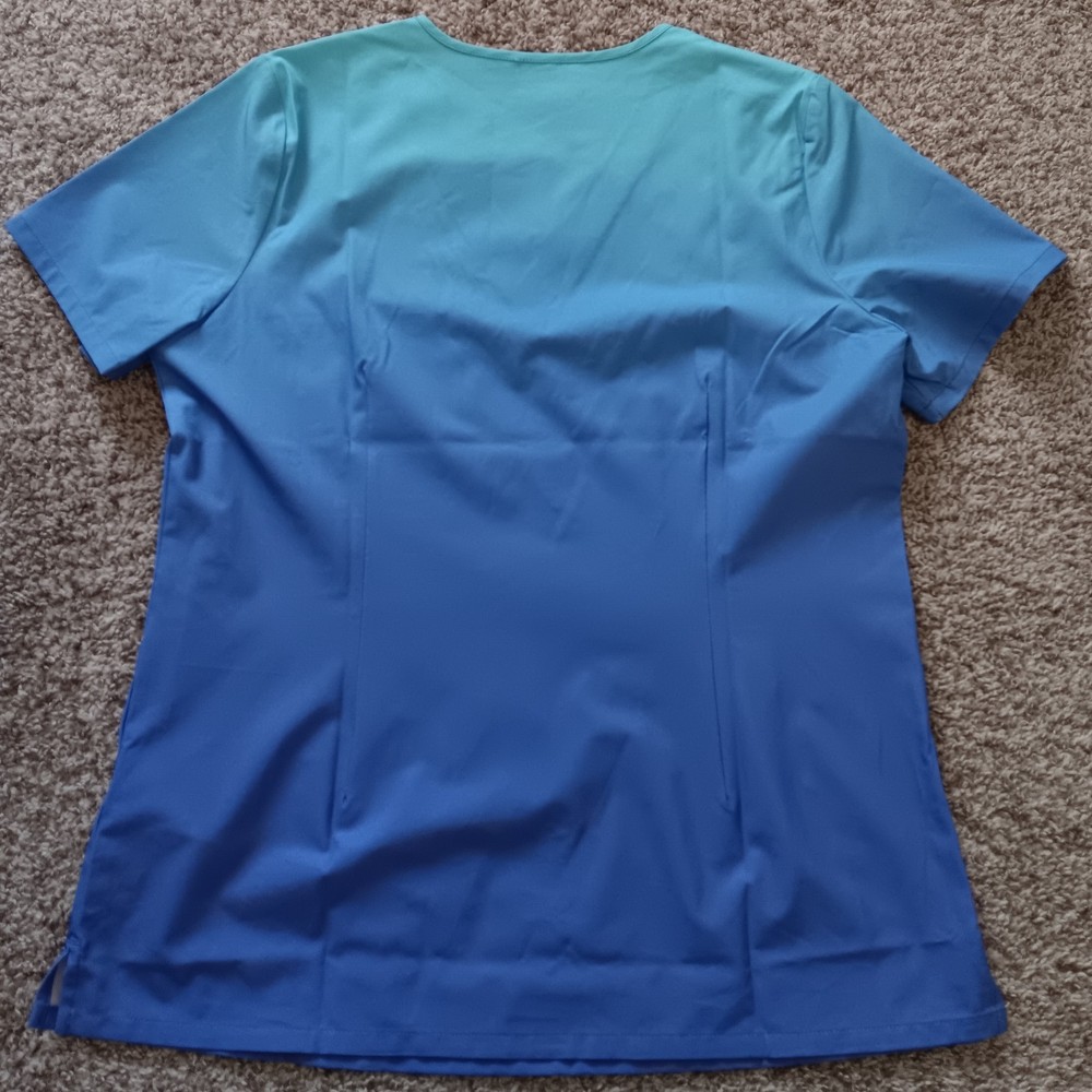 FIGS Women's Technical Collection Blue Teal Solid Medical Scrubs Set Size M