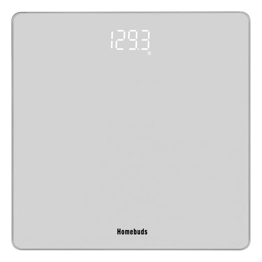 Elegant Silver Bathroom Scale with LED Display, Precision 0.1lb, 400lb Capacity