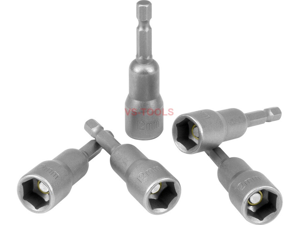 5pcs ¼ Hex 12mm 65mm Professional Metric Socket Magnetic Nut Drivers