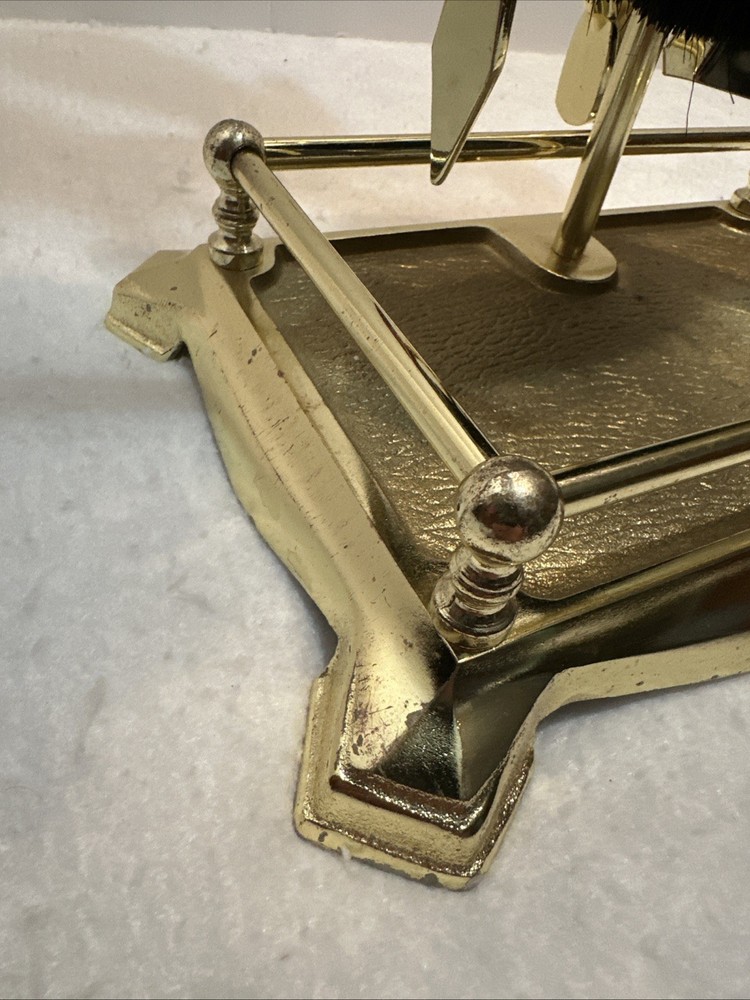 Vintage BRASS Fireplace Tool Set MCM