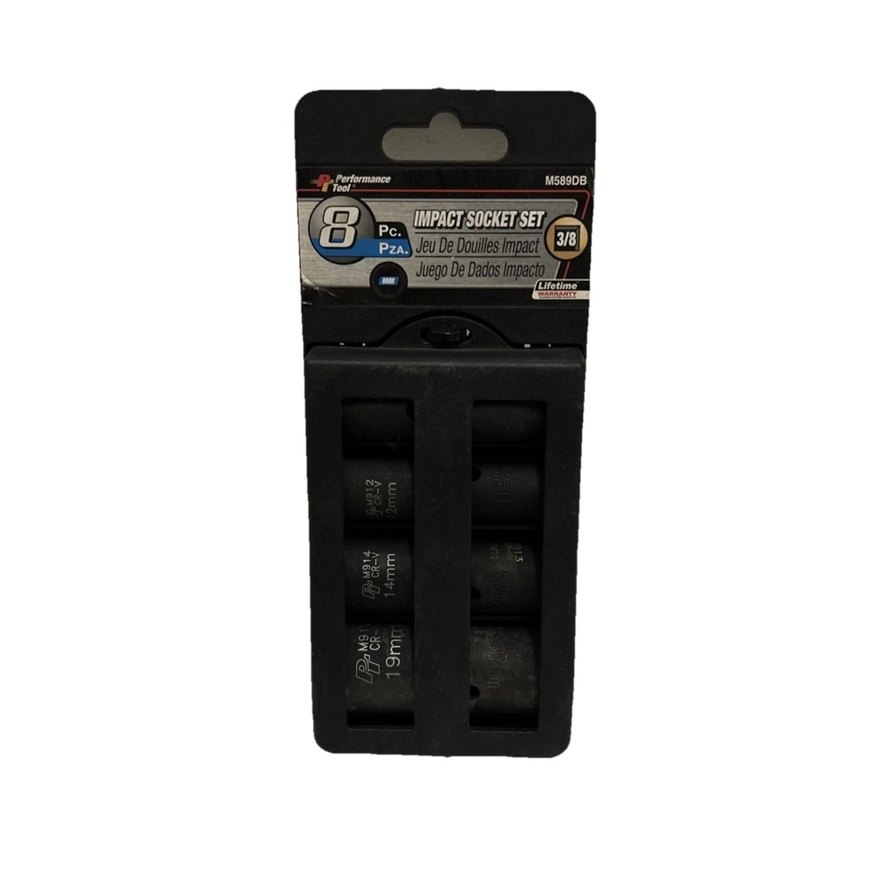 Performance Tool  8 Piece Metric  Impact Socket Set 3/8" Drive M589DB