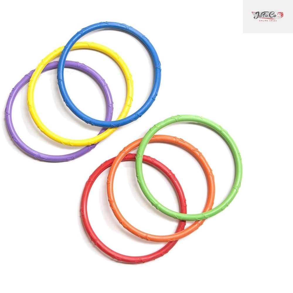 Durable Assorted Dive Rings 6-Pack for Imaginative Children’s Water Games