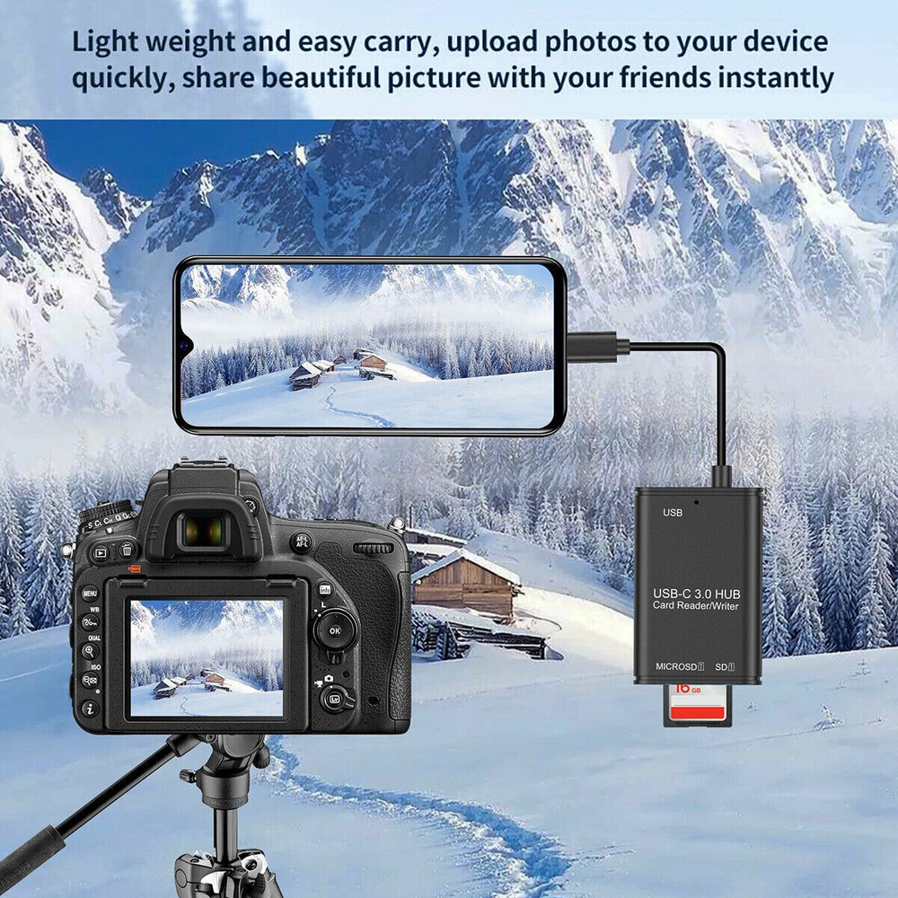 USB C to SD Card Reader Writer OTG Adapter USB 3.0 Micro SD Memory Card Reader