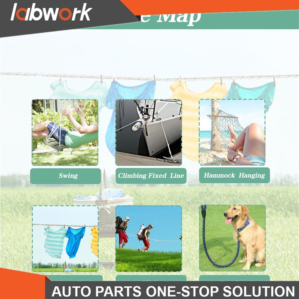 Labwork Double Braid Polyester Bull Rope 6180Lbs Breaking Strength 1/2" × 200'