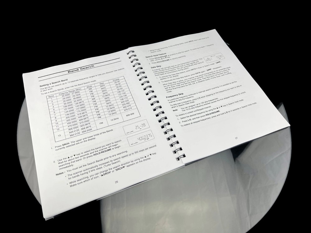 Uniden BCT8 Bear Tracker Instructions Operating Manual User Guide COIL BOUND