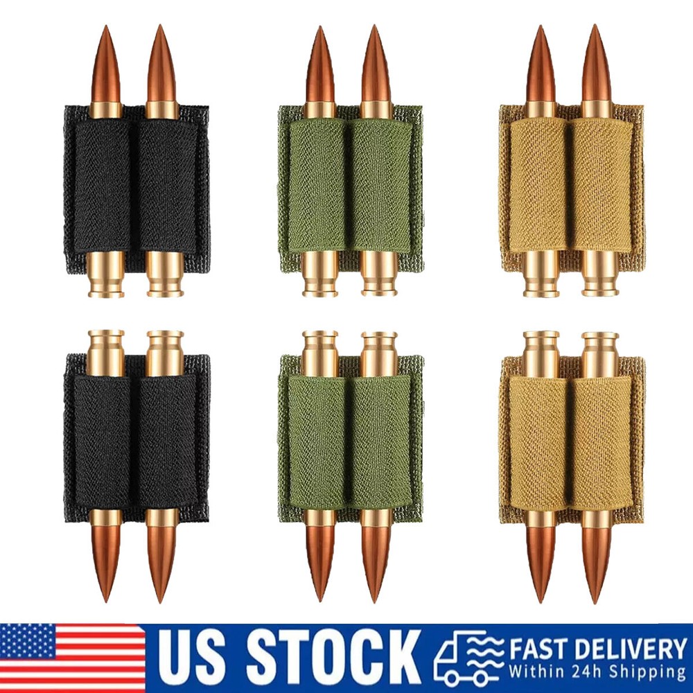 2PCS Tactical Bullet Shell Holder with Hook & Loop for Rifle Fits 223 308 30-06