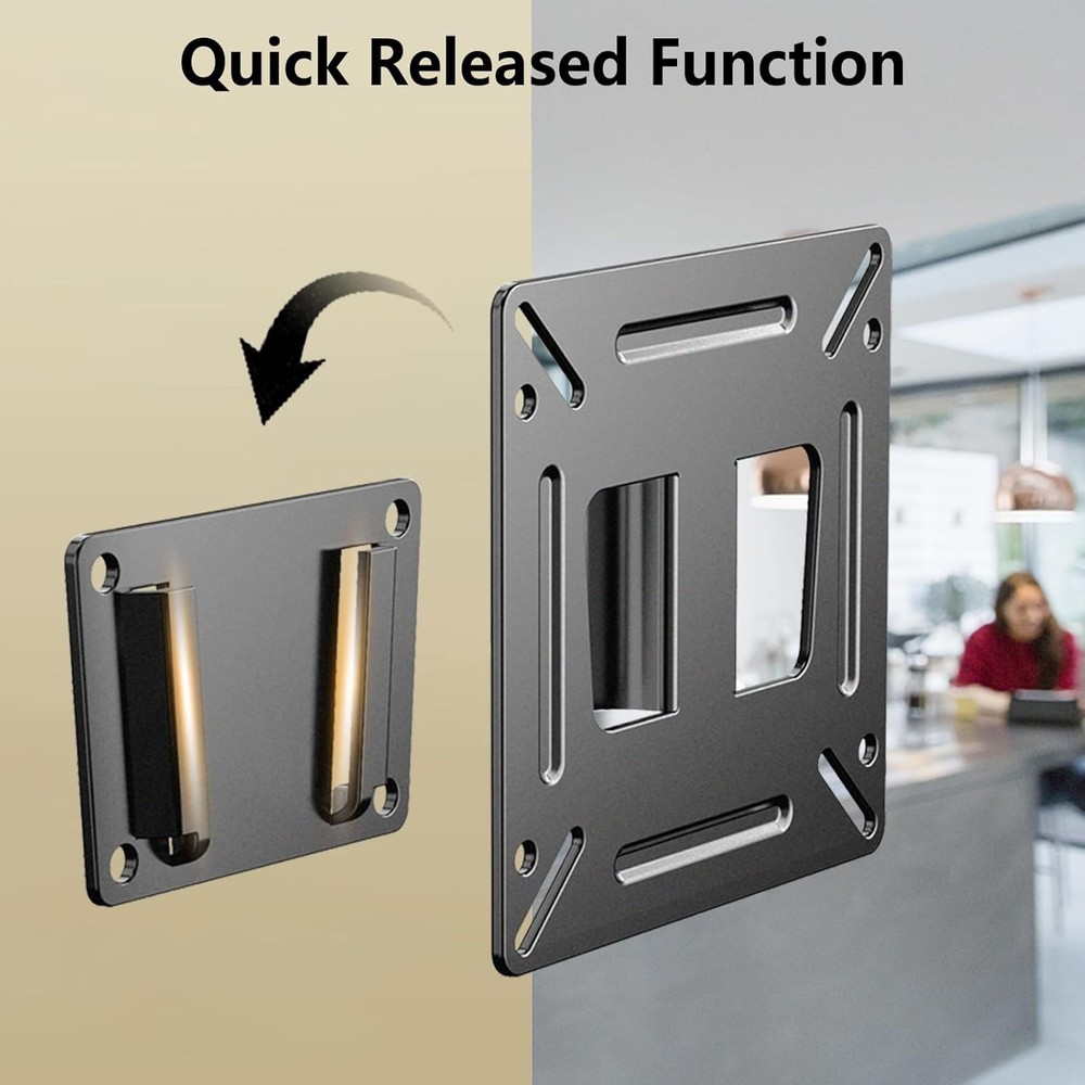 Monitor Wall Mount for 14”-27” TVs LED LCD Flat Screen, Small TV Mount...