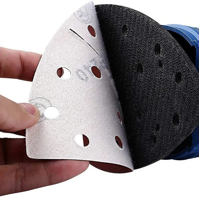 20pcs 11 Holes Mouse Detail Sander Sandpaper Triangular Sanding Paper for Mult