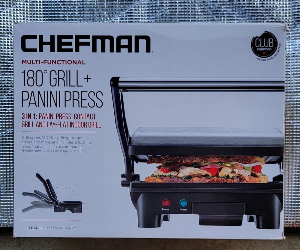 Chefman Multifuncional 180º Grill + Panini Press
