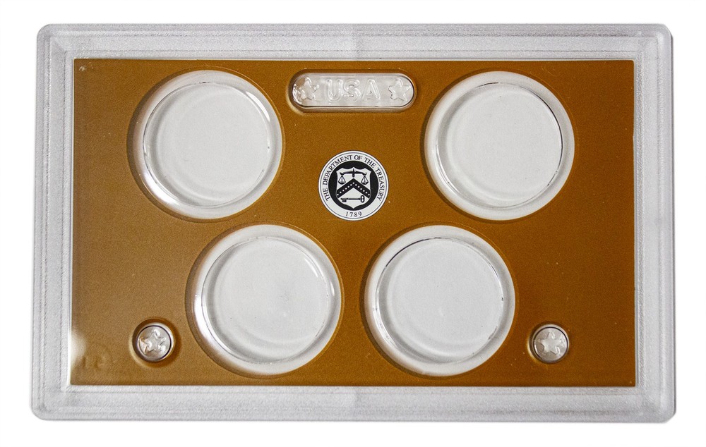 Empty Plastic Lens with Brown Insert Holds 4 small dollars, 10 Pack