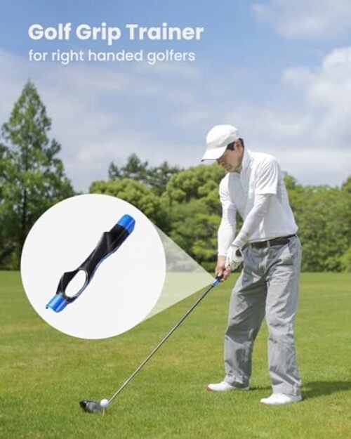 Golf Grip Trainer & Swing Correcting Arm Band, Golf Training Aid Combo-
