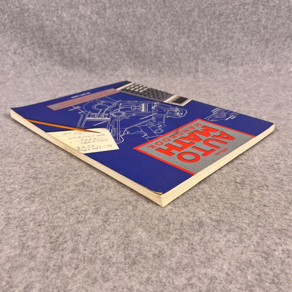 Auto Math Handbook by John Lawlor 1991 Performance Formulas & Calculations