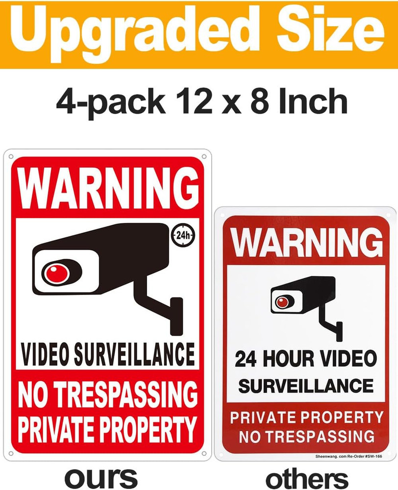 4-Pack No Trespassing Signs with Reflective Material for Enhanced Security