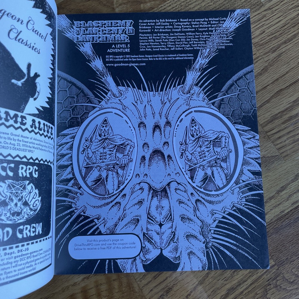 Dungeon Crawl Classics Lankhmar #5: Blasphemy & Larceny dungeons dragons