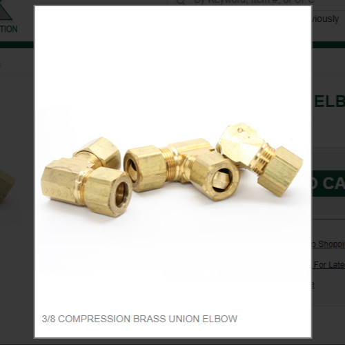 3/8 COMPRESSION BRASS UNION ELBOW # 65-6