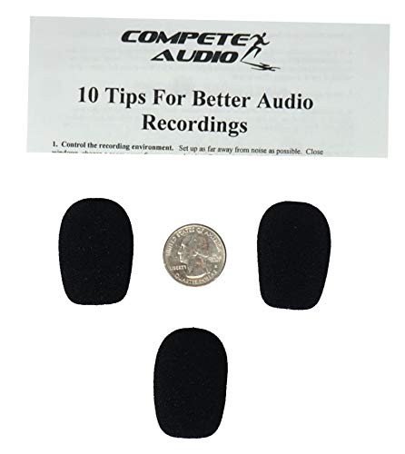 CA132 Larger Foam Microphone Windscreens (Microphone Covers) 3-Pack