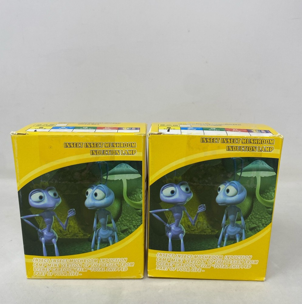 2-Pack Plug-In Mushroom Night Light - Yellow Mini Sensor Nightlights US Plug
