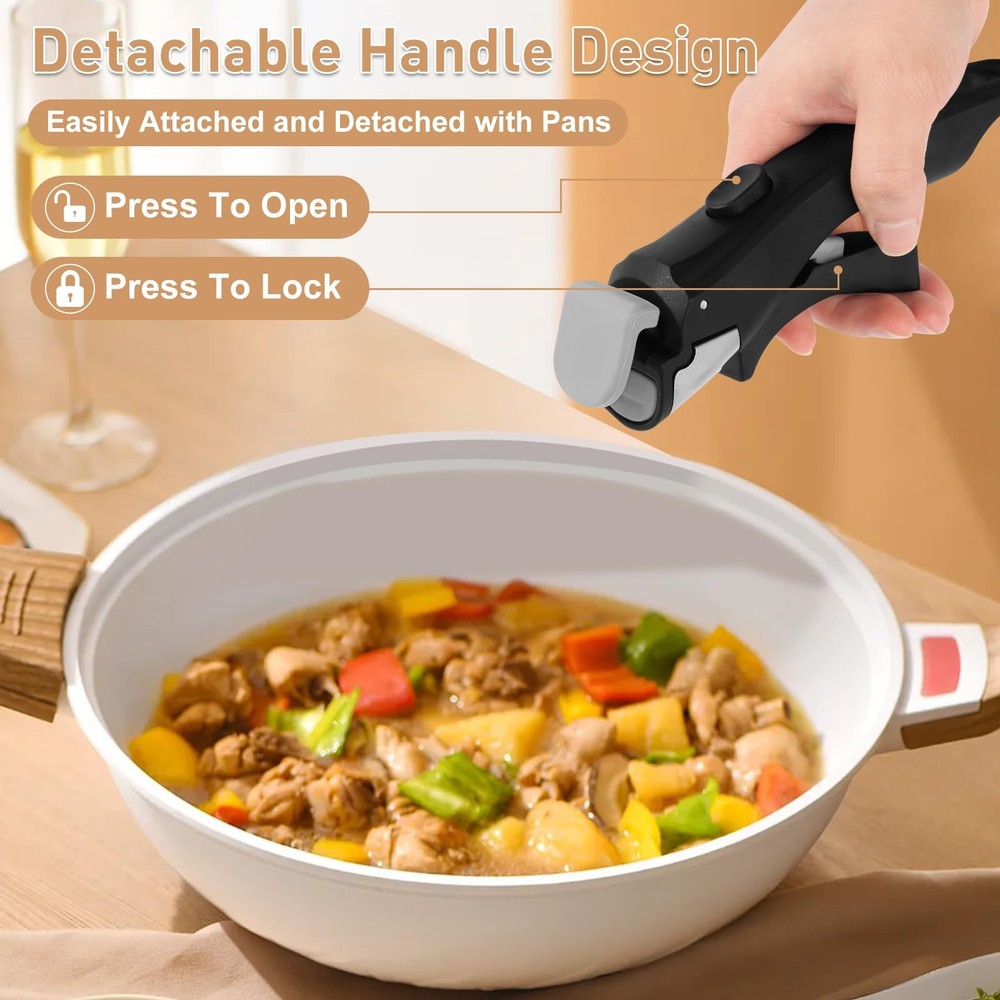 Removable Handle for Pots and Pans Black - Universal Detachable Pan Handle - ...