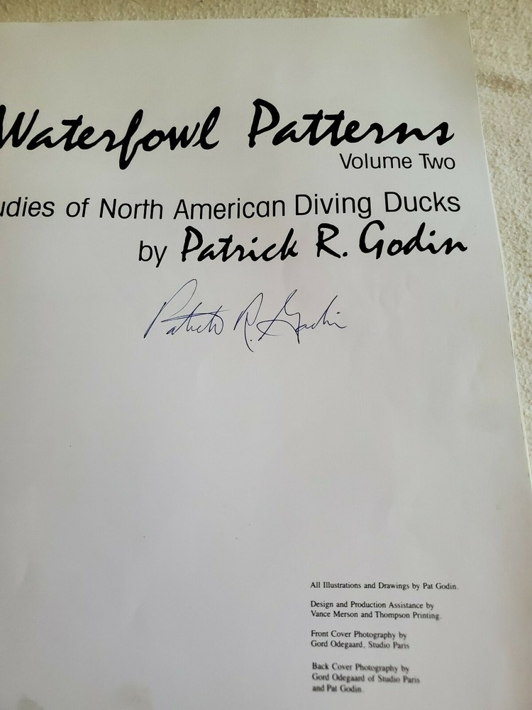 Championship Waterfowl Patterns Vol 2 by Patrick Godin, 1987, SIGNED