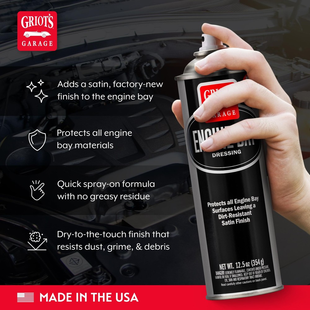 Griots Garage Engine Bay Dressing, Detailing Spray, Surface Enhancer and