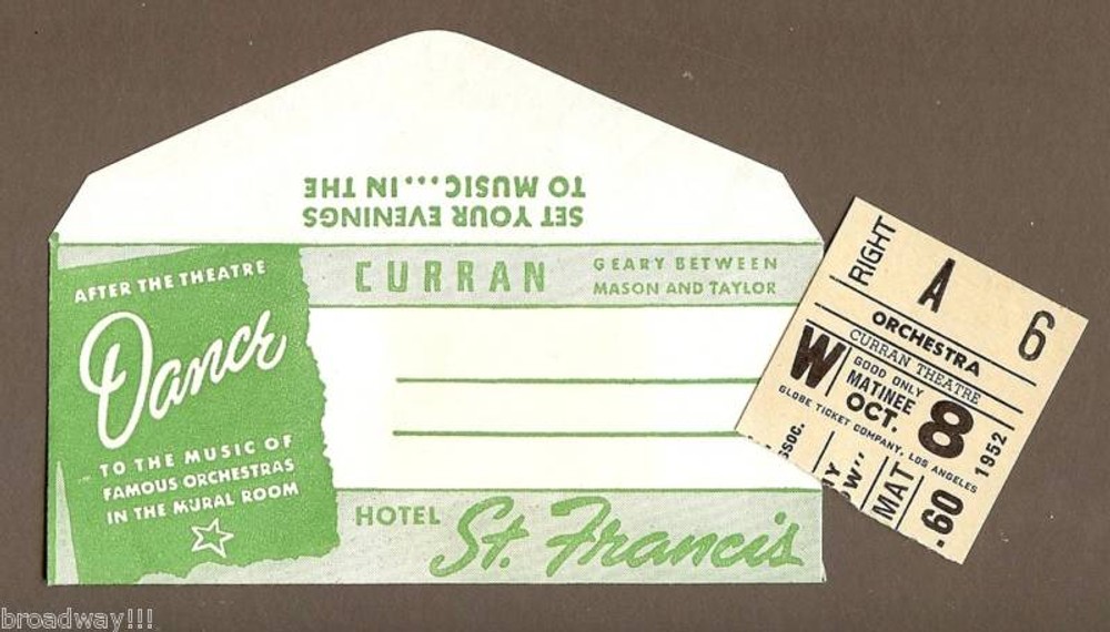 DANNY KAYE Gala Event 1952 Ticket Envelope & Stub