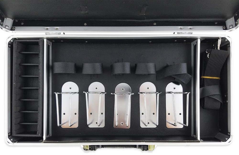 Common Wealth Silver Barber Lock Case Organizer Clippers Trimmers Tools Holder