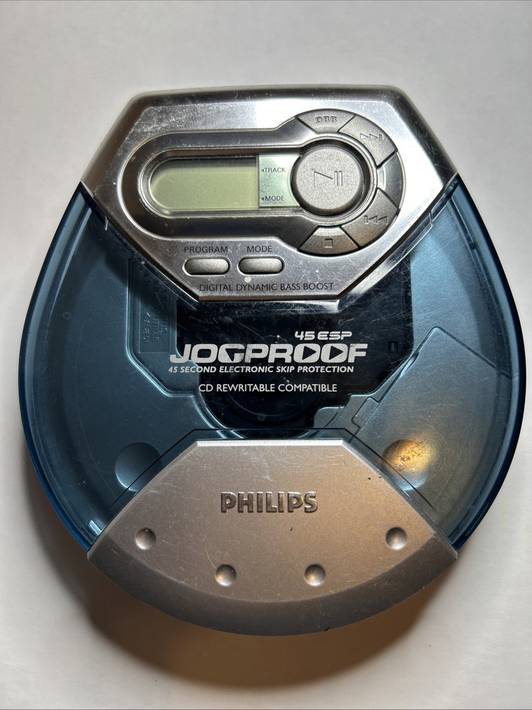 Philips Jogproof Portable CD Player 45 ESP Silver Blue AX5111/17 Tested Working