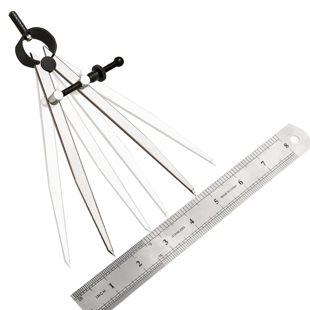 Professional Metal Compass Set, 8 Inch Adjustable Divider Leather Compass