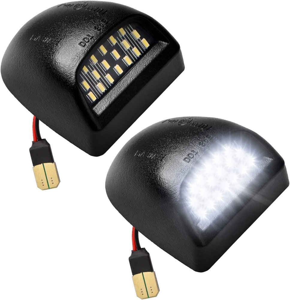 LESAUCE Full LED License Plate Light Tag Lamp Assembly Replacement for Chevy Sil