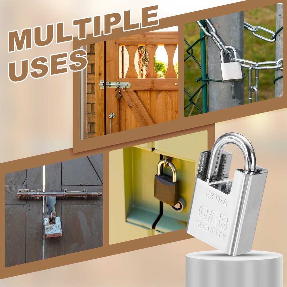 1.6" High Security Padlock Steel Wrapped Beam Locks with 4 Keys