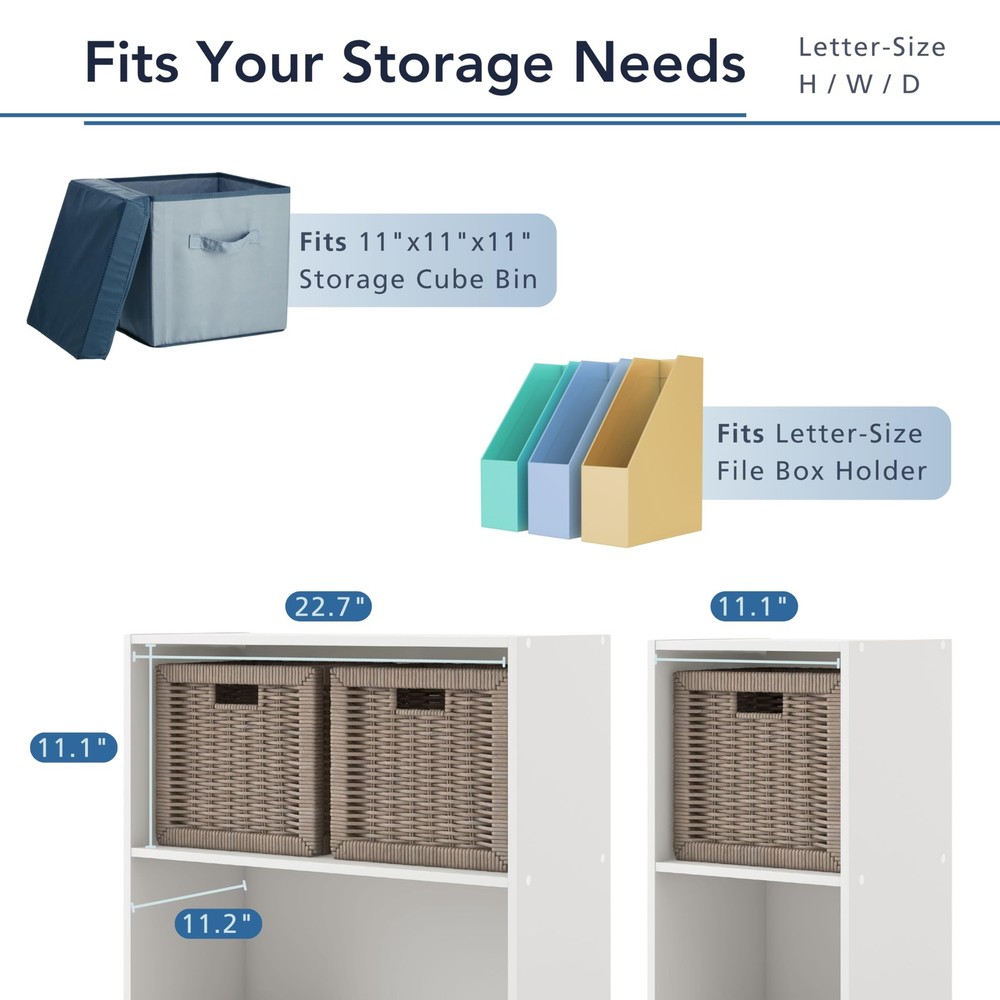 Homes: Inside + Out Apexa 2-Tier Cube Storage Organizer Shelves, Stackable Wood
