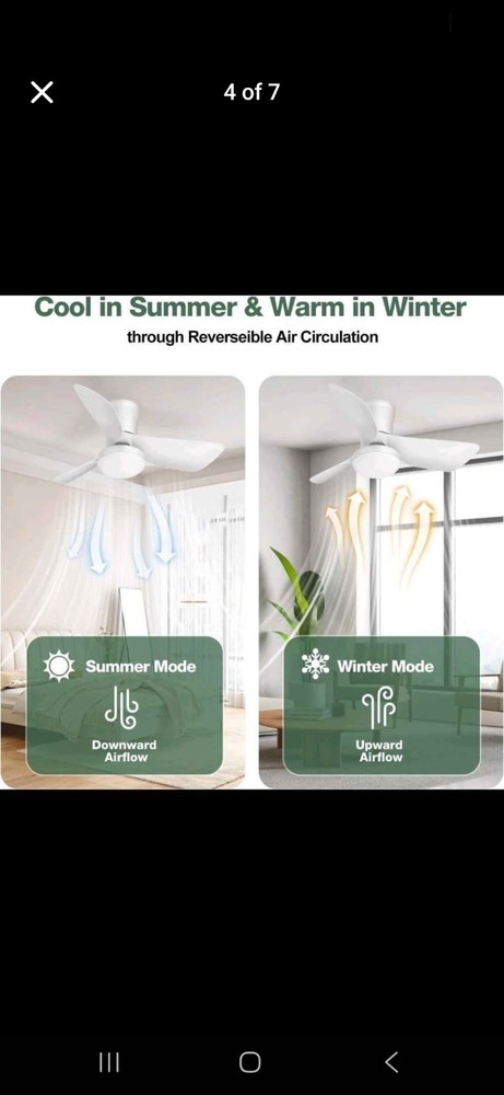 30 Inch Ceiling Fan with Light, Low Profile, APP & Remote Control