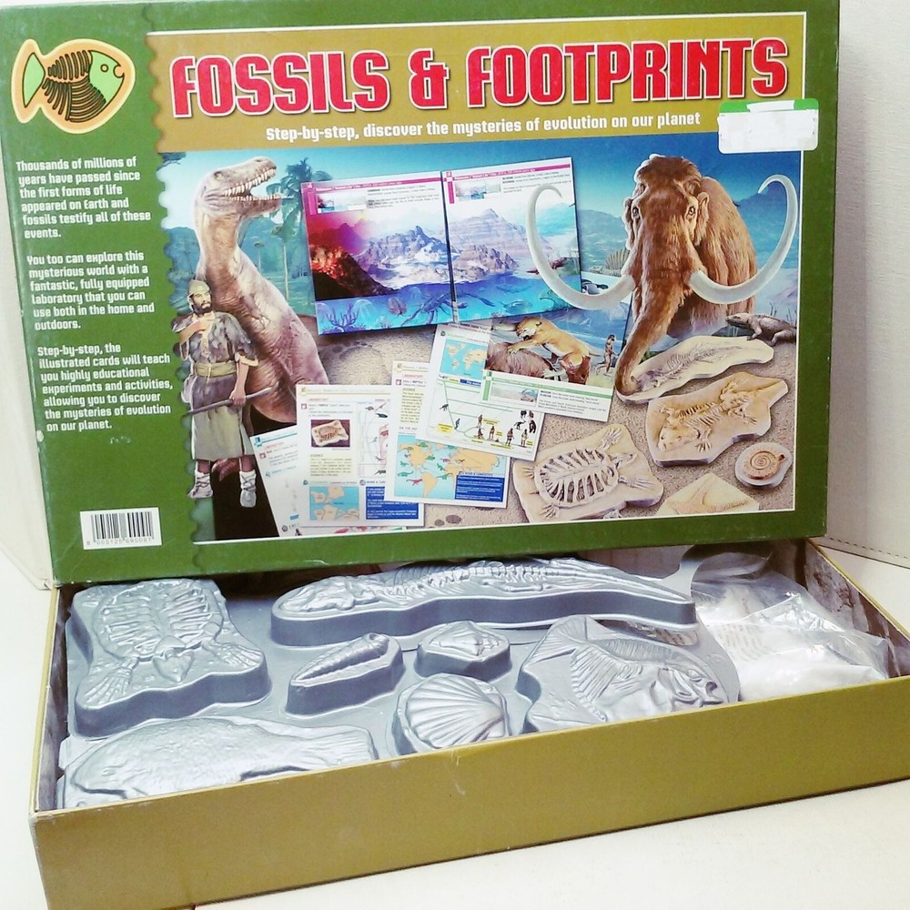 Fossils & Footprints Interactive Evolution Kit #62019 Clementoni Open Box Unused