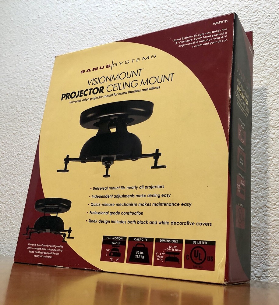 ✅NEW! Sanus Universal Projector Ceiling Mount Black NEW Model# VMPR1b Open Box