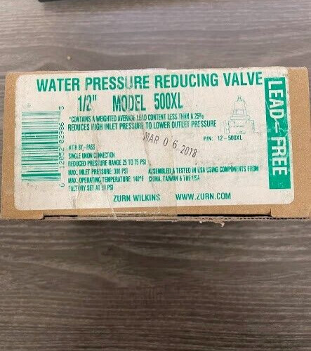 12-500XL Zurn Wilkins 1/2" Water Pressure Reducing Valve