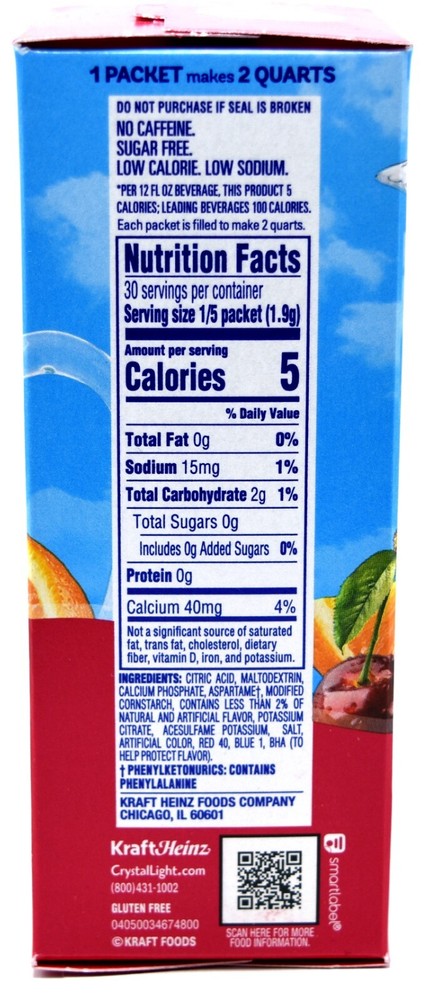 4 12-Quart Boxes Crystal Light Fruit Punch Drink Mix