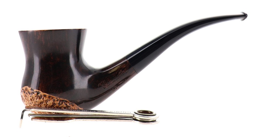 Caminetto 07.43 pipe, partially rusticated, freehand bent shape
