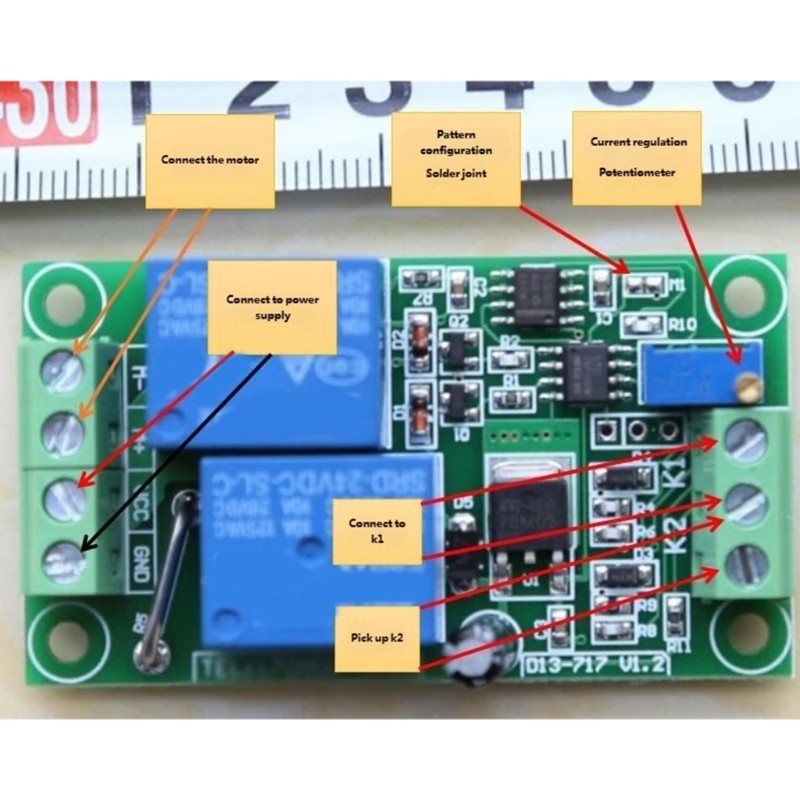 Reversible DC24V Motor Driver Control Board with Adjustable 0.2A-10AOutput
