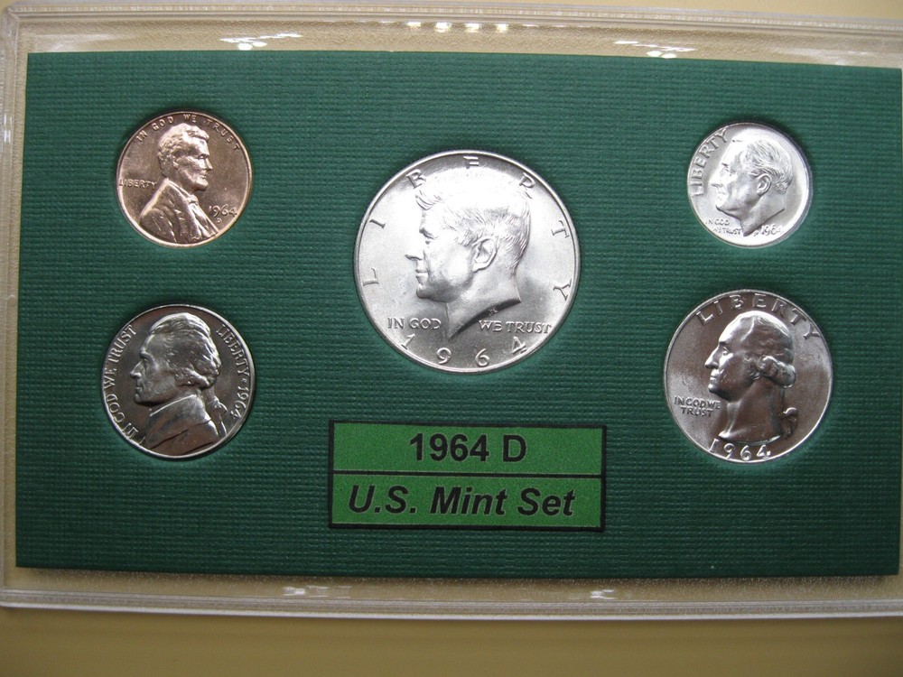 1964 D US Silver Mint Set Brilliant Uncirculated!