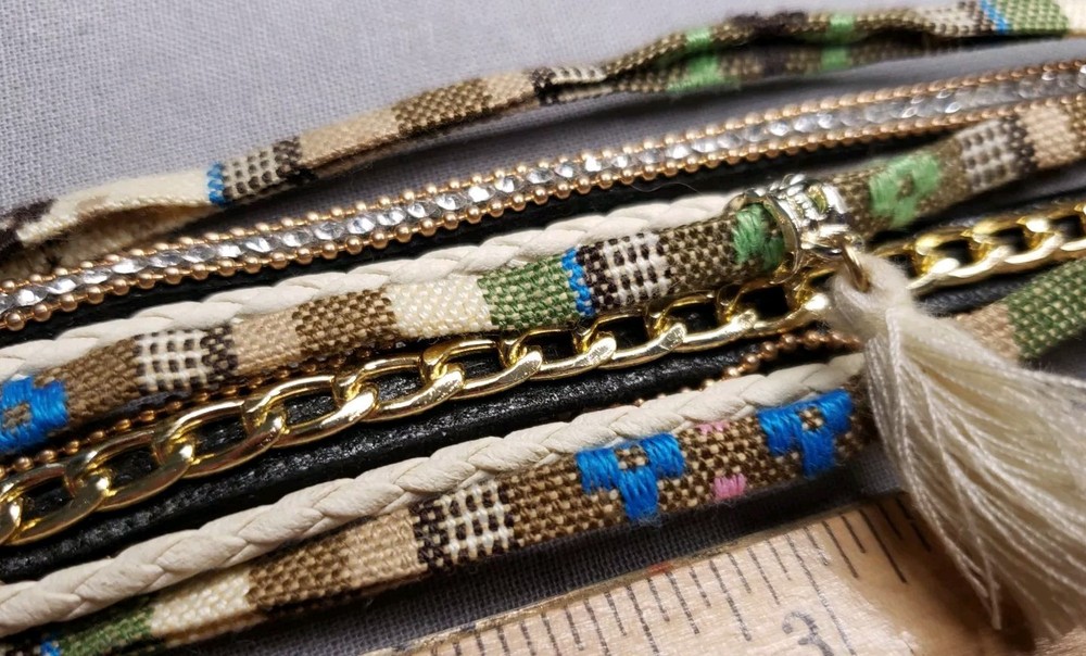 Vintage Bracelet Multi Strand Fabric A18