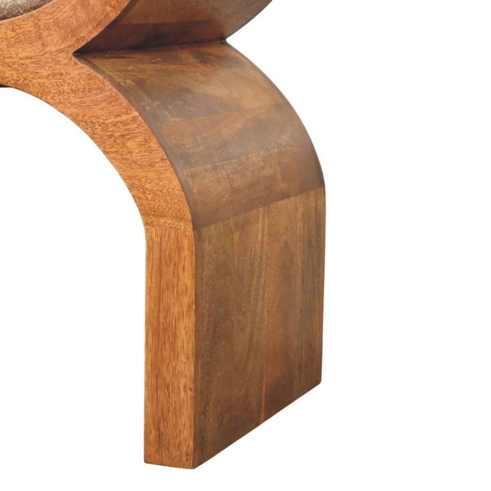 Stirrup Curve Bench with Boucle Seat